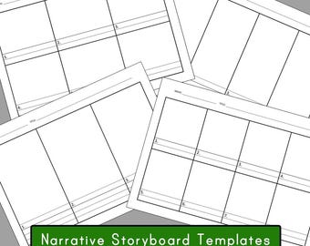 Narrative Storyboard Plan Templates x 4 options - K-2, 3-6