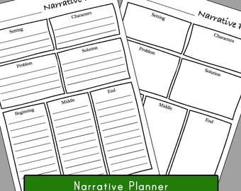 Narrative Planner Templates x 2 options - K-2, 3-6
