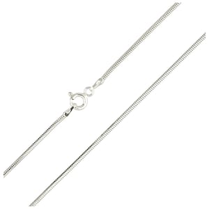Sterling Silver Snake Chain 1.1 mm, Silver Chain , 925 Sterling Silver Necklace with Spring Clasp, Minimalist Chains