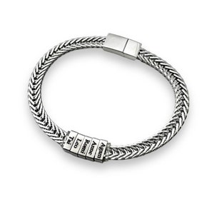 Pulsera para papá en acero inoxidable con nombres de hijos o familiares, pulsera grabada con láser para hombres, regalos para papá, Israel