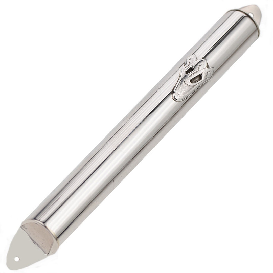 Modern Silver Mezuzah Case in Sterling Silver, Sleek Mezuzah With Scroll for Door, Mezzuzahs