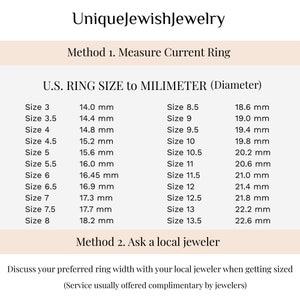 May include: A chart showing U.S. ring sizes and their corresponding millimeter diameter measurements. The chart is titled "U.S. RING SIZE to MILIMETER (Diameter)".