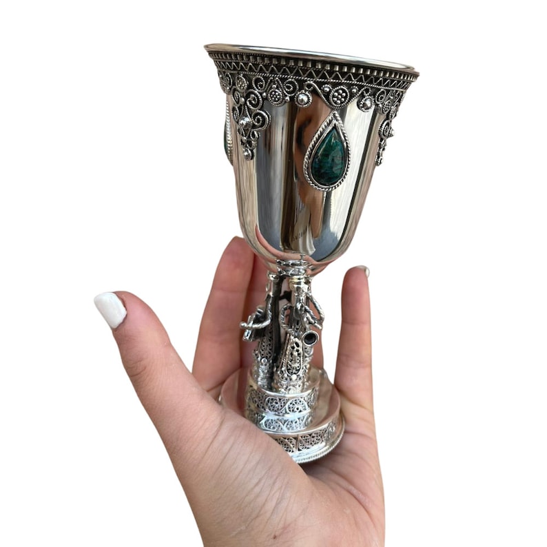Unique Silver Kiddush Cup W Hasidic Musicians Sterling Silver Etsy