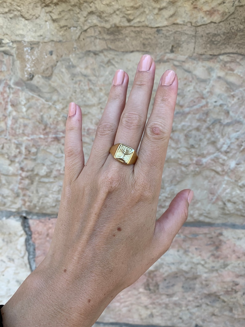 Gold Menorah Ring 14k Solid Gold Ring Ring Jewish Etsy