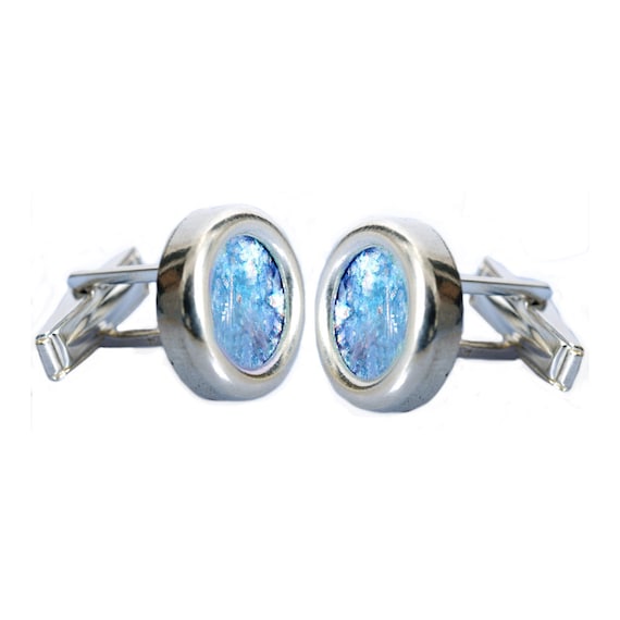 Ancient Roman Glass Sterling Silver Cuff Links Ancient Roman Glass Sterling Silver Cuff Links