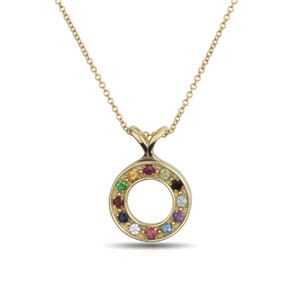 Hoshen Necklace in 14K Gold, 12 Tribes of Israel Pendant and Chain Set, Genuine Gemstones, Jewish Choshen for Divine Connection & Abundance