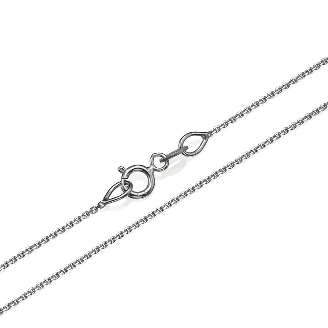 14k White Gold Anchor Chain 0.9mm Solid 14K Gold Anchor Link - Etsy