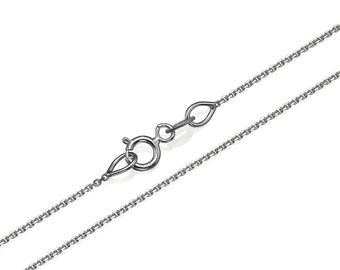 14k witgouden ankerschakelketting 0,9 mm, gemaakt in Italië