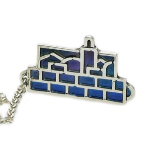Jerusalem Tallit Clips, Sterling Silver Talit Clip, Colorful Enamel Prayer Shawl Clips, Western Wall Jewish Jewelry, Bar Mitzvah Gift