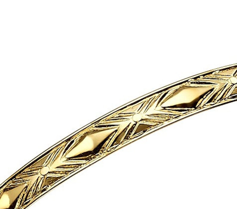 Gold Moroccan Bangle Solid 14k Gold Bangle Bracelet Etsy