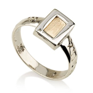 Anillo de Cábala "Mujer Valiente" en oro y plata de 14 quilates, anillo judío de oro hebreo, joyería judía, regalo de Eishet Chayil para ella, regalo para el Día de la Madre