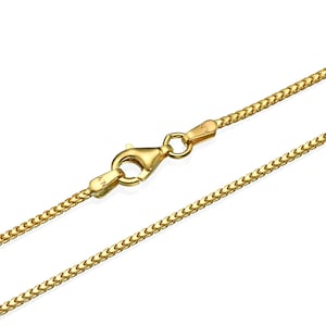 14k Gold Franco Chain 1.3mm thickness, 14k Yellow Gold Franco Chain, Solid Gold Necklace Chain, Made in Italy, 16&quot; - 28&quot;, V Link Chain