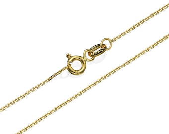 14k Gold Anchor Chain 1.1 mm, Solid 14k Yellow Gold Anchor Link Chain, Gold Pendant Chain, Dainty Necklace Chain, Spring Lock, Anchor Chain