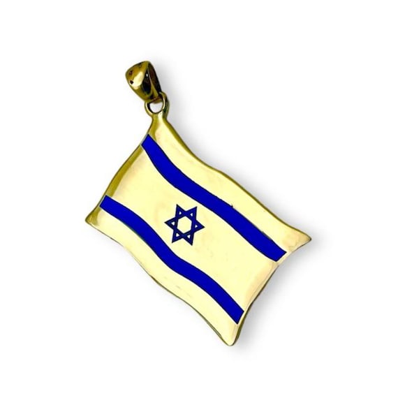 Collana Bandiera Israele Con Stella Di David Blu E Bianca – Gioiello Uomo Donna Acciaio Inox 20 Pollici