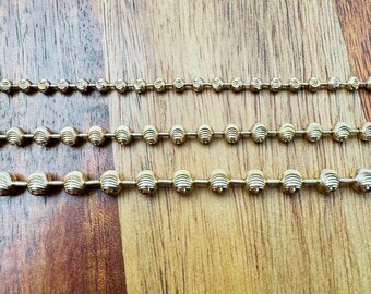 14k Gold Diamond Cut Ball Chain 4 Mm, Heavyweight Solid Gold