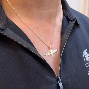 Wesprzyj Izrael za pomocą wisiorka spadochroniarza z 14-karatowego złota, zawieszki armii izraelskiej IDF Wings, wisiorka spadochronu IDF armii izraelskiej, biżuterii izraelskiej