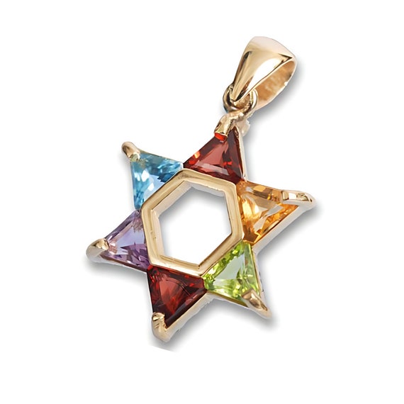 Star of David Multicolored Necklace Star of David Multicolored Necklace