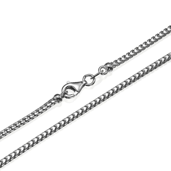 14k White Gold Chain 2mm Franco Chain 14k Gold Solid Gold Franco