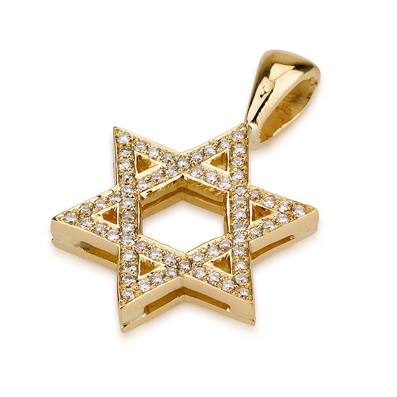 Diamond Star of David 18k Gold Pendant 