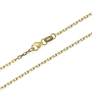 Solid 14k Gold Chain 1.7mm, 14k Yellow Gold Anchor Link Chain, Solid Gold Chain, 14k Gold Chain Necklace, Lobster Clasp, Made in Italy