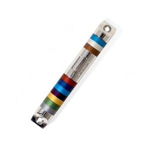 Colorful Mezuzah Case, Jewish Home Gifts, Mezuzah Case with Color Rings, Metal Mezuzah with Scroll for Door, Mezzuzahs, Mezuza Judaica