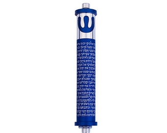 Modern Mezuzah Case, Torah Scroll Design Mezuzah Cover, Colorful Mezuzah with Scroll for Door, Hebrew Shema Blessing Mezuzah, Judaica Gifts