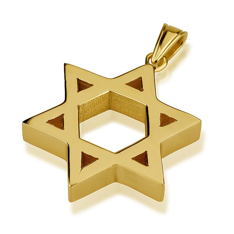 Heavyweight Large Star of David Solid 14k Gold Pendant Thick - Etsy