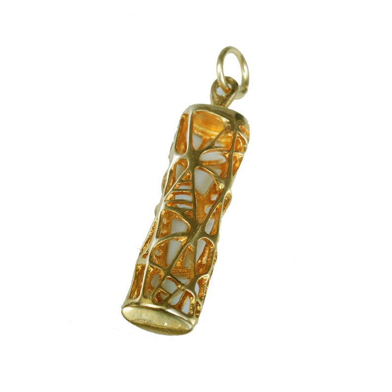 Modern Gold Mezuzah Pendant Solid 14k Gold Pendant Unique Etsy