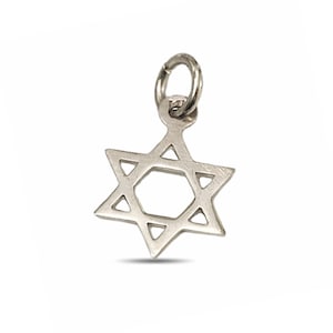 Tiny Star of David in solid 14k White Gold, Jewish Star Pendant, Magen David Protection Charm, Israeli Jewish Jewelry