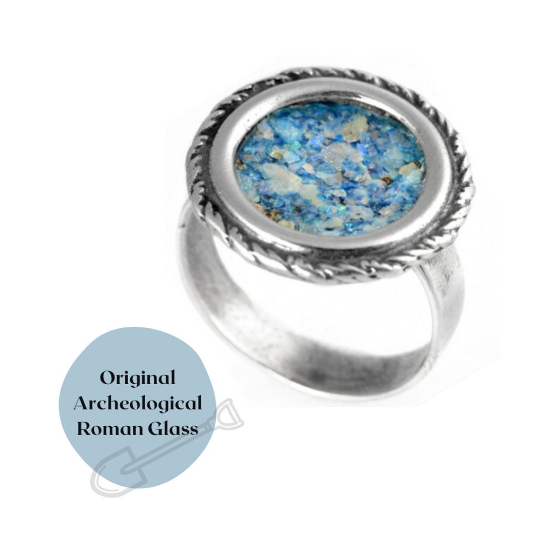 Jerusalem Roman Glass Rings Roman Glass Ring In Sterling Silver