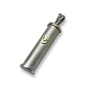 Protection Pendant - Mezuzah with Shin Pendant in 14k Gold, Jewish Protective Charm, Judaica Jewelry Handmade in Israel, Divine Name