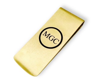 Personalized Money Clip in Solid 14k Gold, Israeli heavyweight Gold Money Clip engraved with Customized Name, Monogram or Date, Gift for Men