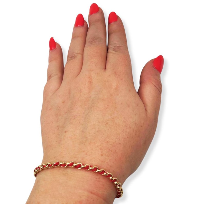 14k Gold Kabbalah Bracelet, Woven Red String Gold Protection Bracelet, Red String Kabbalah Jewish Good Luck Bracelet from Israel