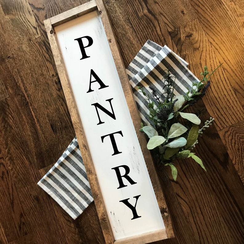 Vertical PANTRY Farmhouse Sign. Fixer Upper. Rustic. Modern Etsy