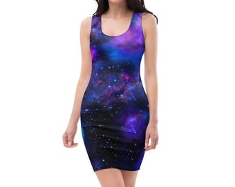 Purple Nebula Fitted Dress