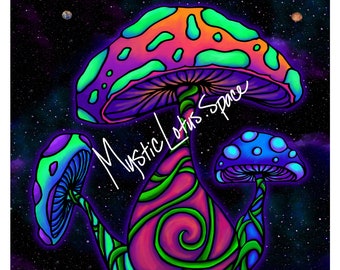 Space Shrooms 11x14 DIGITAL ART