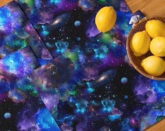 Designer Art Outer Space Placemat Set - Includes 4 Matching Placemats
