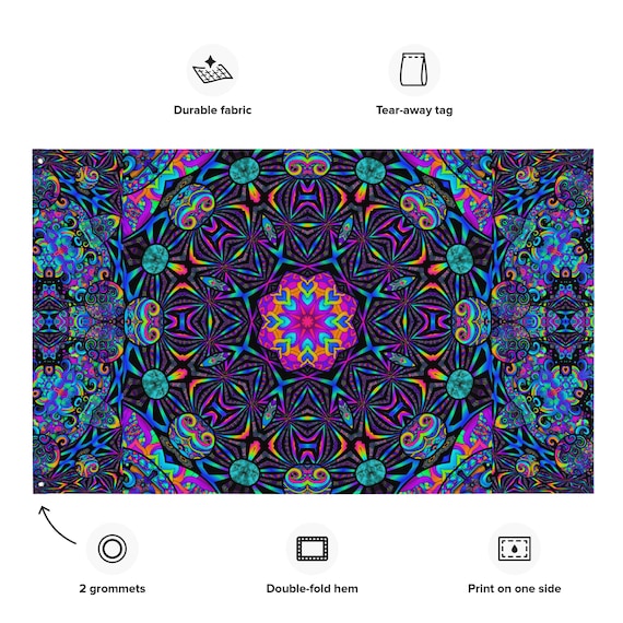 Psychedelic Dimensions Festival Flag Etsy