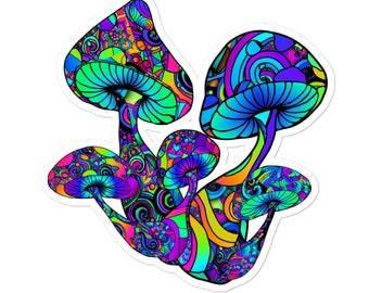 Psychedelic Mushroom II Sticker Large