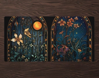 Stained Glass Art Nouveau Gaming Mousepad Large