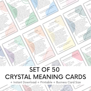 50 carte CRISTALLO STAMPABILI, Download PDF, Significati di cristallo, Carte di cristallo stampabili, Carte di significato di cristallo, Carte di cristallo per la casa o l'azienda