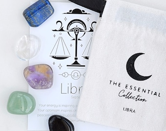 Libra Zodiac Crystal Kit: Tumbled Healing Stones Star Sign Gift