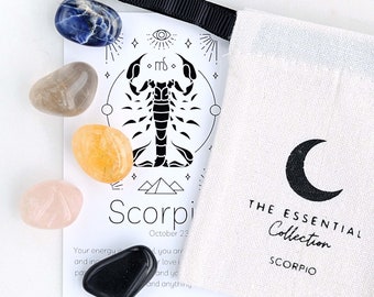 Scorpio Zodiac Crystal Kit: Tumbled Healing Stones Star Sign Gift