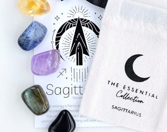 Sagittarius Zodiac Crystal Kit: Tumbled Healing Stones Star Sign Gift