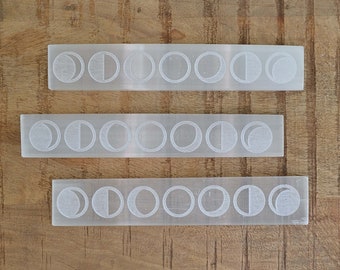 SELENITE MOON PHASE Charging Plate | Rectangle 17cm Smooth Charger Plate Cleansing Stick Ruler