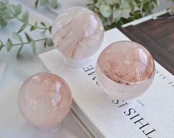 Hematoid Fire Quartz Sphere: Carved Crystal Ball