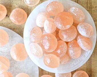 ORANGE SELENITE TUMBLED 8-12 gram size Crystal Cleansing Clearing Crystals Tumbled Satin Spar