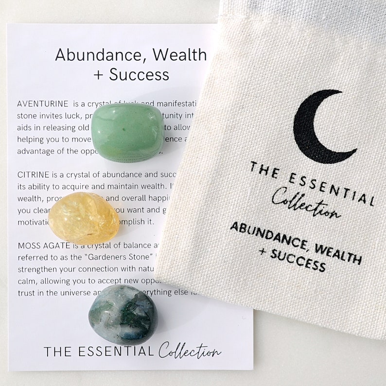 abundance crystals aventurine citrine moss agate