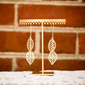 Double Layered Leaf Dangle Earrings (The Audrey)