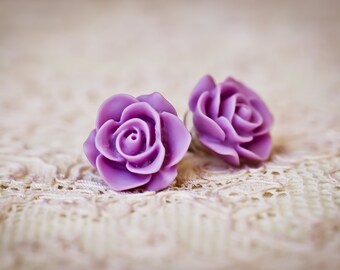 Resin Rose Stud Earrings (The Marilyn Earrings)